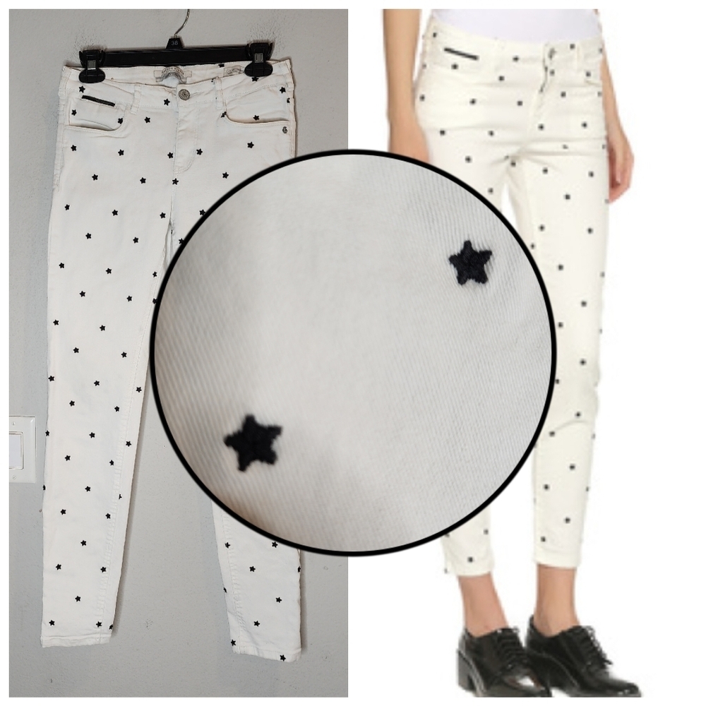 Scotch & Soda Star Embroidered white jeans. Size 28.